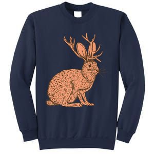 Retro Wild Animal Jackrabbit With Antelope Horns Jackalope Sweatshirt