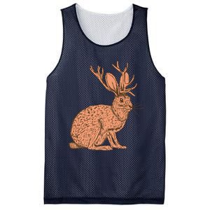 Retro Wild Animal Jackrabbit With Antelope Horns Jackalope Mesh Reversible Basketball Jersey Tank