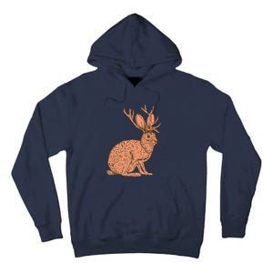 Retro Wild Animal Jackrabbit With Antelope Horns Jackalope Tall Hoodie