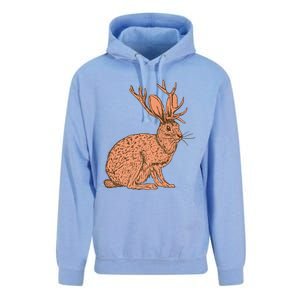 Retro Wild Animal Jackrabbit With Antelope Horns Jackalope Unisex Surf Hoodie