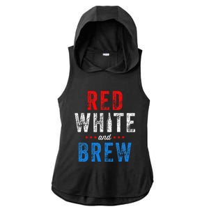 Red White And Brew Fourth Of July Beer Ladies PosiCharge Tri-Blend Wicking Draft Hoodie Tank