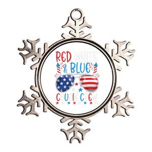 Red White And Blue Cousin Crew 4th Of July American Flag Metallic Star Ornament