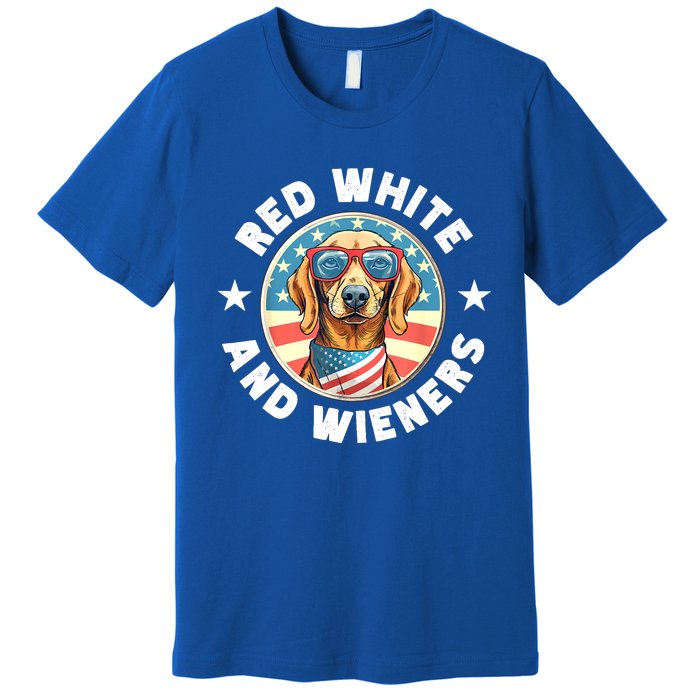 Red White And Wieners Weiner Dog Dachshund Lover Gift Premium T-Shirt