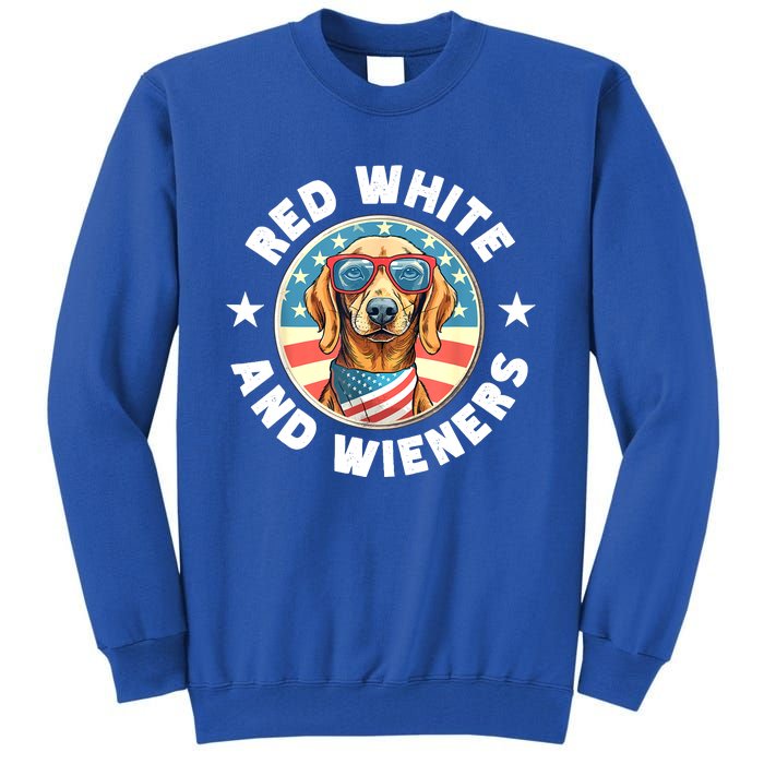 Red White And Wieners Weiner Dog Dachshund Lover Gift Tall Sweatshirt