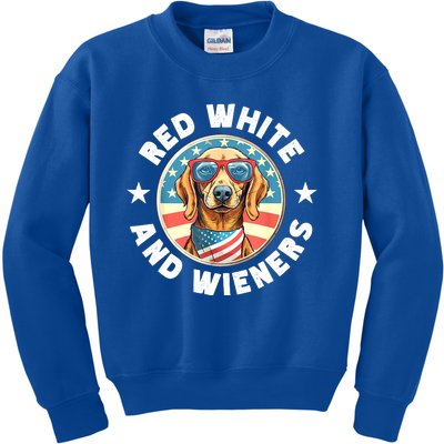 Red White And Wieners Weiner Dog Dachshund Lover Gift Kids Sweatshirt