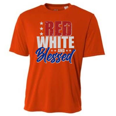 Red White And Blessed Cooling Performance Crew T-Shirt