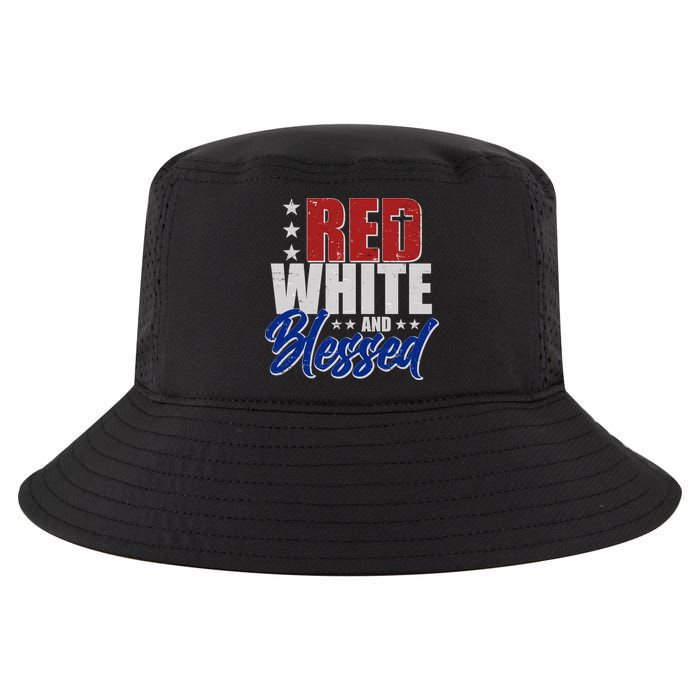 Red White And Blessed Cool Comfort Performance Bucket Hat