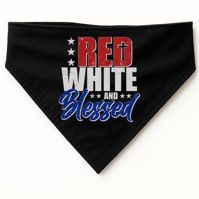 Red White And Blessed USA-Made Doggie Bandana