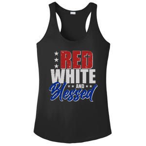 Red White And Blessed Ladies PosiCharge Competitor Racerback Tank