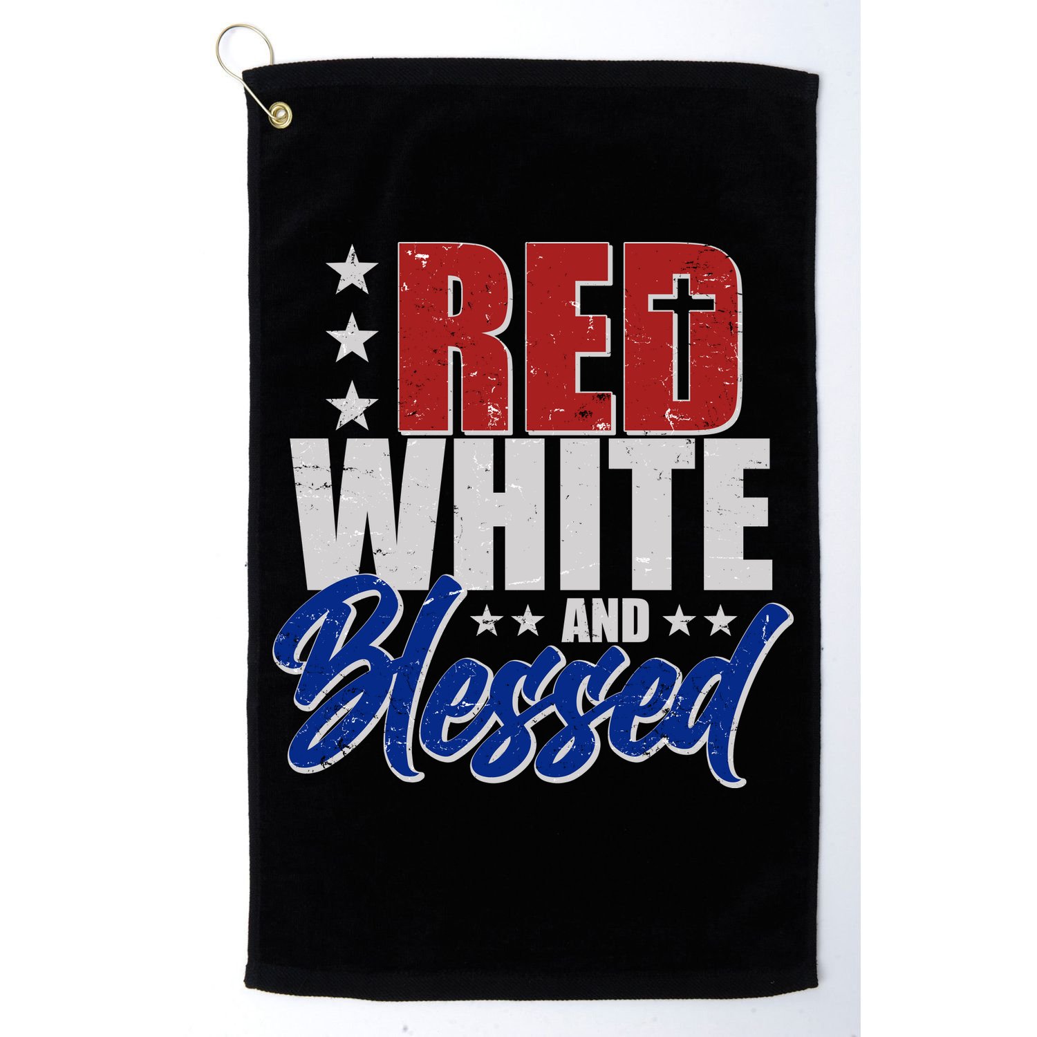 Red White And Blessed Golf Towel