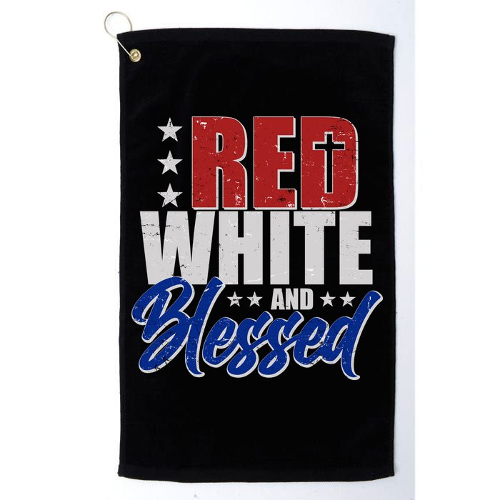 Red White And Blessed Golf Towel