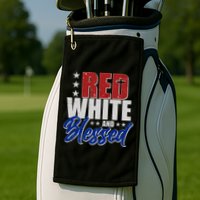 Red White And Blessed Golf Towel