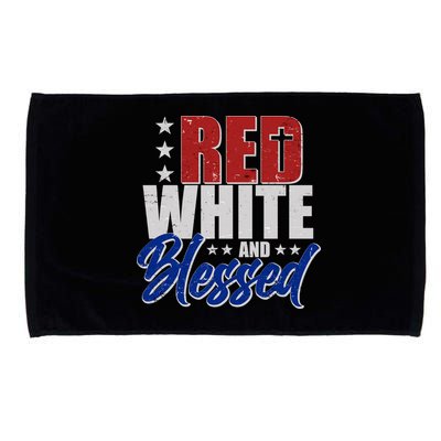 Red White And Blessed Microfiber Hand Towel