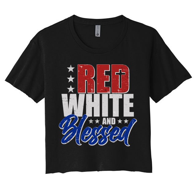 Red White And Blessed Crop Top