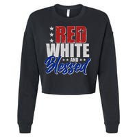 Red White And Blessed Cropped Pullover Crew
