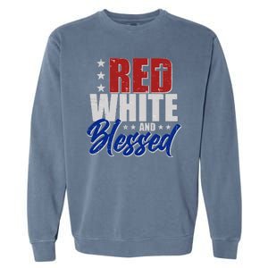 Red White And Blessed Garment-Dyed Sweatshirt