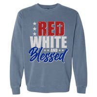 Red White And Blessed Garment-Dyed Sweatshirt