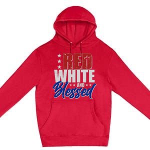 Red White And Blessed Premium Pullover Hoodie