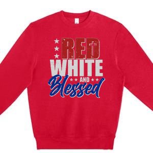 Red White And Blessed Premium Crewneck Sweatshirt