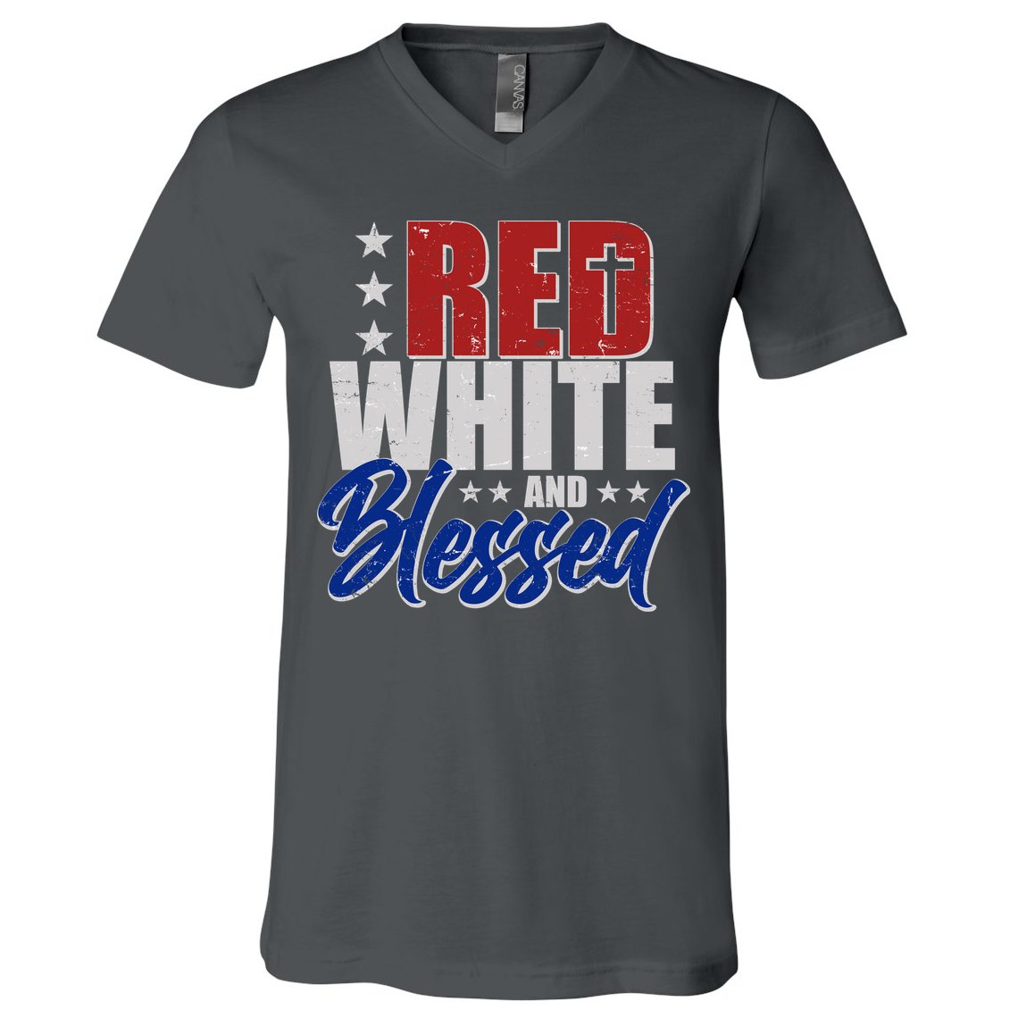 Red White And Blessed V-Neck T-Shirt