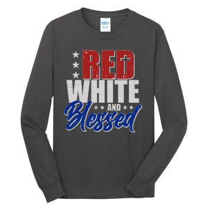 Red White And Blessed Tall Long Sleeve T-Shirt