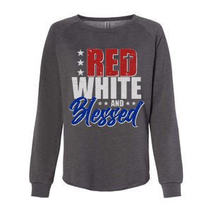 Red White And Blessed Womens California Wash Sweatshirt