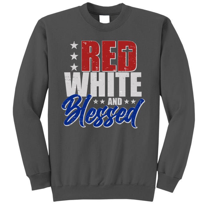 Red White And Blessed Tall Sweatshirt