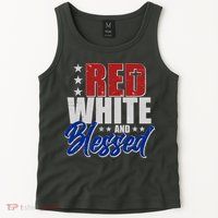 Red White And Blessed Tank Top
