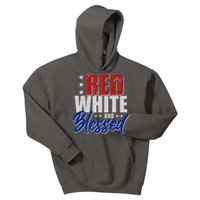 Red White And Blessed Kids Hoodie