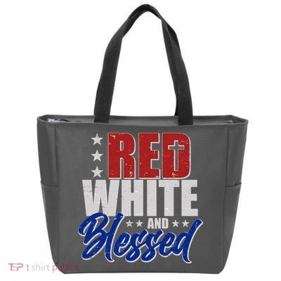 Red White And Blessed Zip Tote Bag