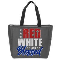 Red White And Blessed Zip Tote Bag