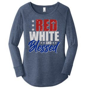 Red White And Blessed Women's Perfect Tri Tunic Long Sleeve Shirt