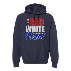 Red White And Blessed Premium Hoodie