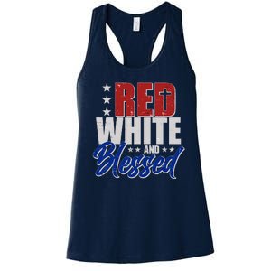 Red White And Blessed Women's Racerback Tank