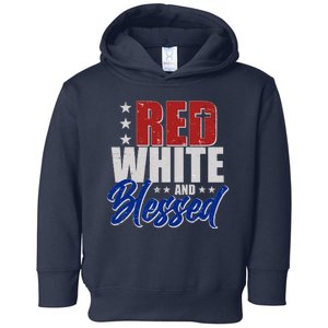 Red White And Blessed Toddler Hoodie