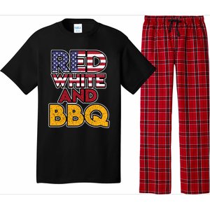 Red White And Bbq Funny Gift Grilling Funny Gift Patriotic Independence Day Cool Pajama Set