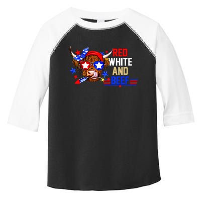 Red White And Beef 4th Of July Cattle American Flag Cow Toddler Fine Jersey T-Shirt