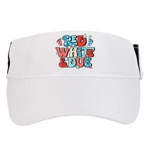 Red White And Due Pregnancy Announcement 4th Of July Groovy Adult Drive Performance Visor