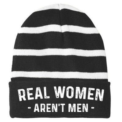 Real Women Aren’t Men Striped Beanie with Solid Band