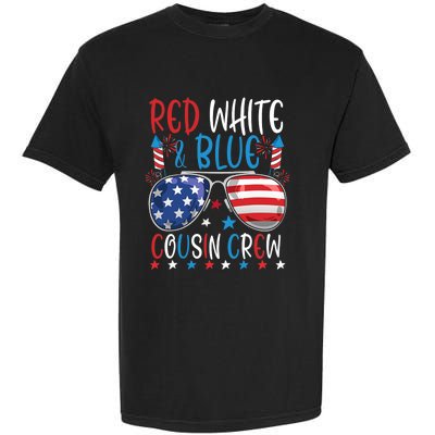 Red White And Blue Cousin Crew 4th Of July American Flag Garment-Dyed Heavyweight T-Shirt