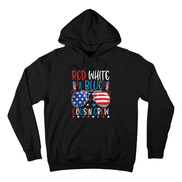 Red White And Blue Cousin Crew 4th Of July American Flag Tall Hoodie