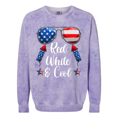 Red White And Blue American Flag Colorblast Crewneck Sweatshirt