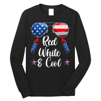 Red White And Blue American Flag Long Sleeve Shirt