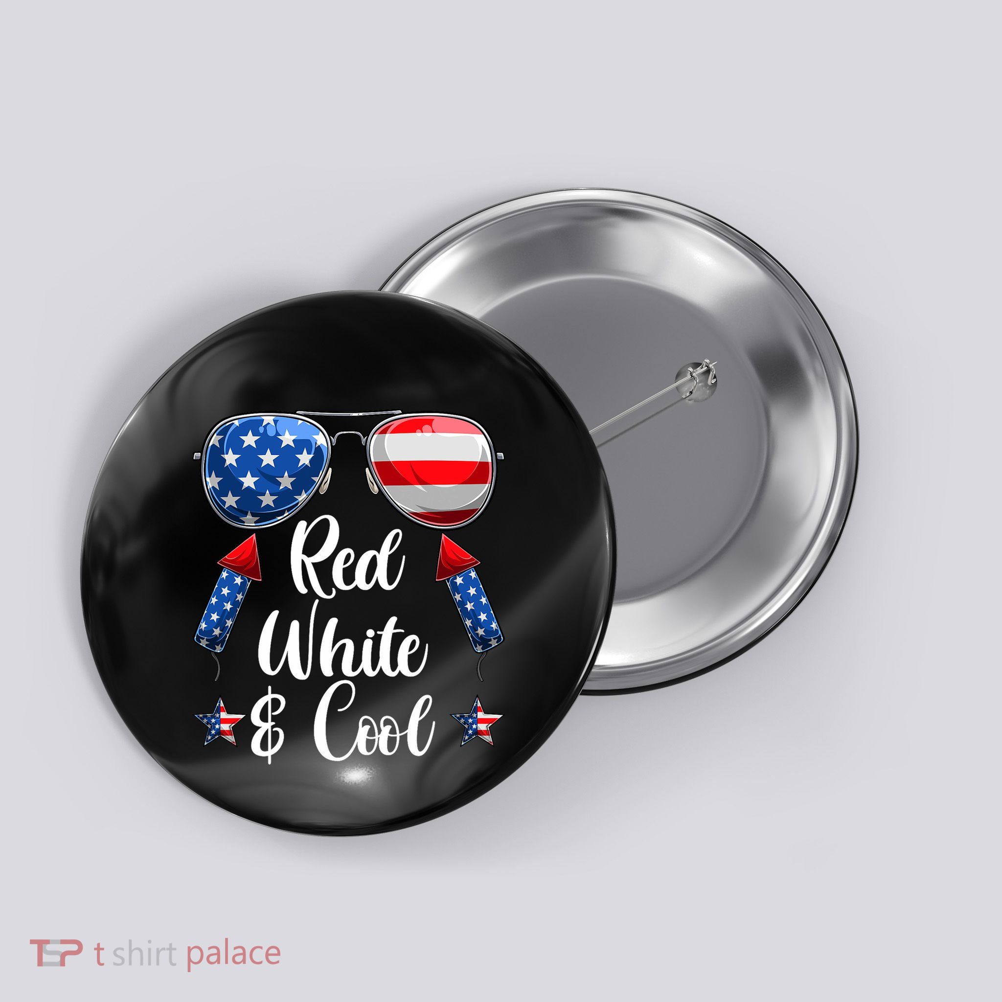 Red White And Blue American Flag Button