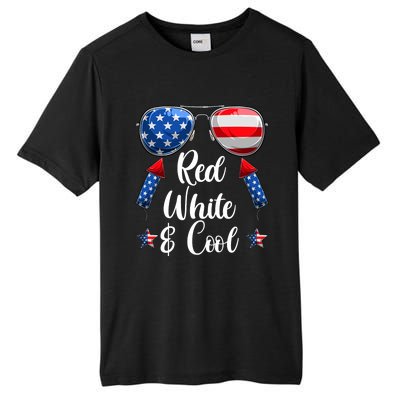 Red White And Blue American Flag Tall Fusion ChromaSoft Performance T-Shirt