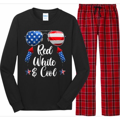 Red White And Blue American Flag Long Sleeve Pajama Set