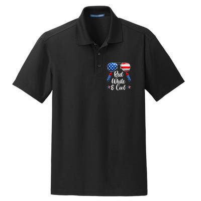 Red White And Blue American Flag Dry Zone Grid Polo