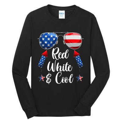 Red White And Blue American Flag Tall Long Sleeve T-Shirt