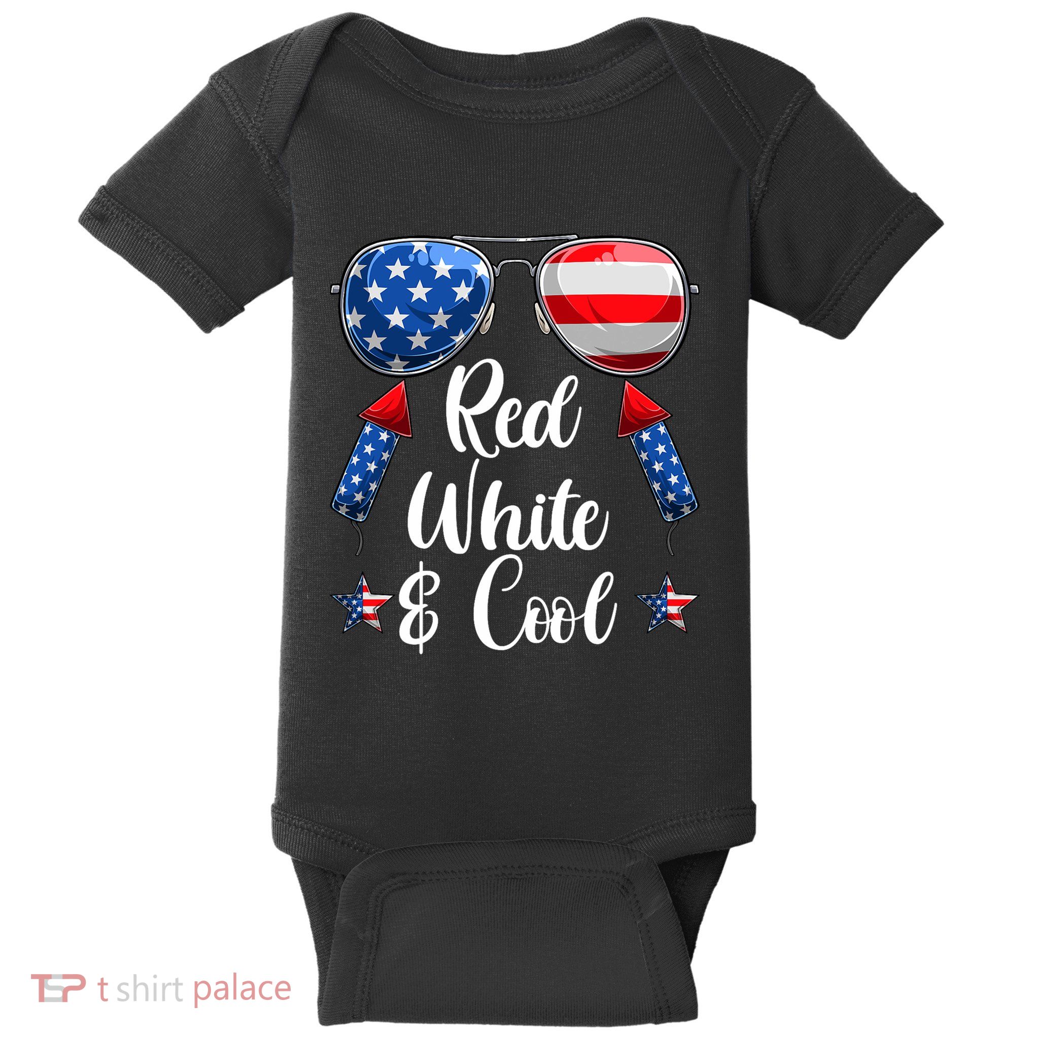 Red White And Blue American Flag Baby Bodysuit