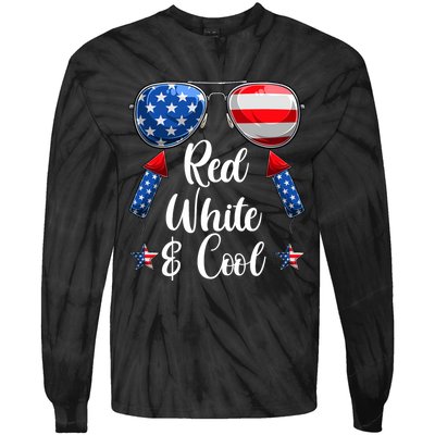 Red White And Blue American Flag Tie-Dye Long Sleeve Shirt